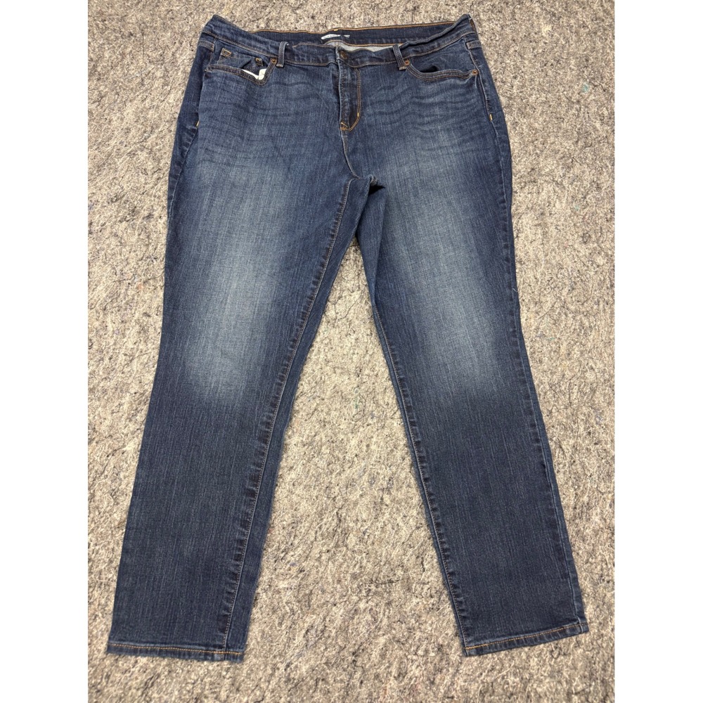 Old Navy Curvy Skinny Jeans Womens 16 Short Dark Wash Denim Stretch Blue 16S